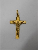 14K y.g. crucifix, 1.5" long, 1.35 dwt