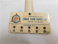 Edgar Farm Supply Co. oil change mileage w/pin on