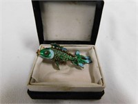 Cloisonné movable fish charm in original box
