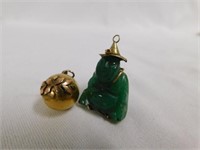 Buddha pendant in gold (tested 10K) framework