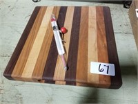 Cutting board w/ candy thermometer