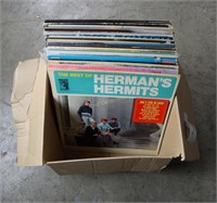 Box Lot Of Vinyl Records Herman's Hermits & More