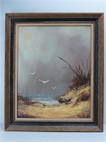 Original Seagull Framed Oil Painting