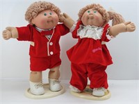 1980's Cabbage Patch Twins in Red Velvet Outfits