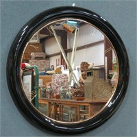 30" Round Black Mirror Clock