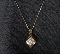 14K .53 CT TDW 19IN CHAIN W/ PRINCESS CUT DIAMONDS