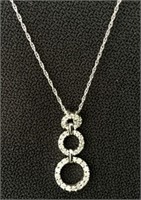 14KW 18IN CHAIN .20CT TDW CIRCLES PENDANT