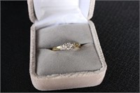 .50CT 14KY THREE STONE DIAMOND RING, SIZE 7