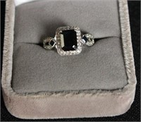 2.45 CT. SAPPHIRE RING; .20 CT TDW; 14KW,  SIZE 7