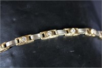 7" 14TT LINK BRACELET W/11 BEZEL SET MINE-CUT