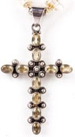 Jewelry Sterling Silver Citrine Cross Necklace
