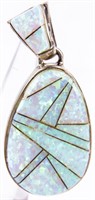Jewelry Sterling Silver Calvin Begay Opal Pendant