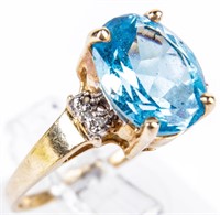 Jewelry 10kt Yellow Gold Blue Topaz Ring