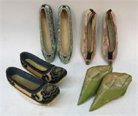 FOUR PAIR OF JAPANESE SLIPPERS