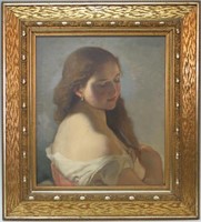 OIL PORTRAIT OF A YOUNG WOMAN