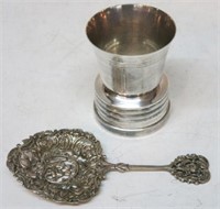 ORNATE ENGLISH HALLMARKED STERLING SERVING SPOON