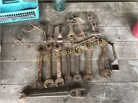 Large assortment of antique wrenches