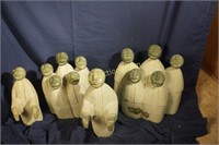 4pc choir group unsigned    Springstone carving