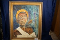 African American woman and baby    34x24    Demars