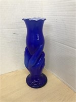 Blue Glass ‘hand’ Vase