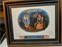 Antique THE ROUND-UP Cigar Advertising