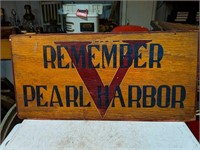 1942 REMEMBER PEARL HARBOR Sign