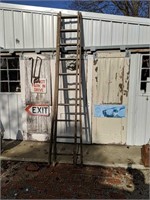 Vintage Wood Extension Fireman's Ladder