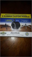 5rubber castor wheels for office chairs. Protects