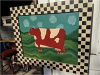 Oil on Board Country Cow Painting