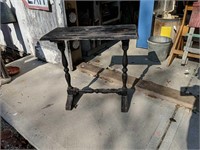 Antique Black Shabby Spindle End Table