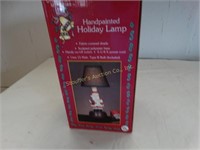NIB Handpainted holiday lamp 9.5"h