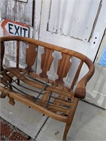 Antique Love Seat SOLID Wood Frame