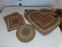 5 Pc Braided Placemats & hot plates