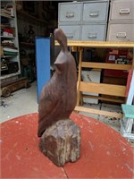 Vintage Wood Carved Bird
