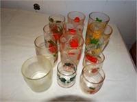 Assorted glass tumblers & juice glasses