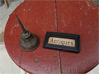 Small Heavy made ANTIQUE Sign & Oil Can