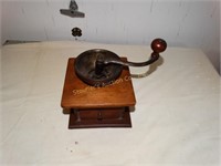 Antique wood coffee grinder - finger jointed