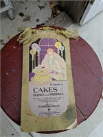 Early 1900's VERY RARE Calendar of Cakes
