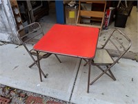 Vintage Child's Card Table with 2 Chairs