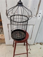 Vintage Black Metal Bird Cage