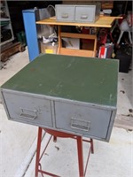 A Vintage STEELMASTER 2 drawer lined cabinet