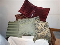 10 Burgundy & green throw pillows