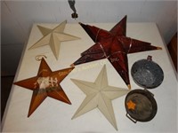 Set 3 NIP metal stars, 3 small metal stars &