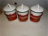 3 Tin canister w/2 wick candles (1 used)
