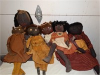 6 Primitive country dolls