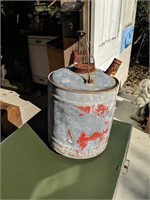 Vintage Shabby Red Galvanized Fuel Can