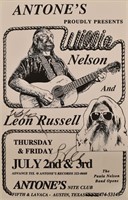 Willie Nelson Leon Russell, Antone's Poster Signed