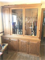 Custom built gun cabinet, two pieces