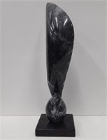Original Bird With Long Tail Feather Marble Sculpt