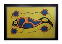 Norval Morrisseau's "Fish Bird Unity" Original Acr